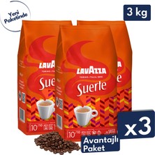 Lavazza Suerte Espresso Çekirdek Kahve 3'lü Avantajlı Paket | 1 kg x 3 Paket