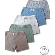 Panfilia %100 Pamuk Erkek Çocuk Fitilli Boxer 5'li Set