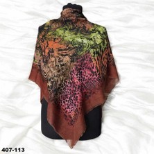 Soft İpek Soft Ipek Desenli Flamlı Kotton Eşarp 407-113