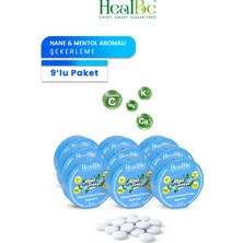 Healbe Şekersiz Şekerleme | 9 Adet, Nane & Mentol Aromalı, Sukralozlu Vitamin ve Mineral Destekli