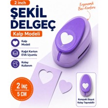 Ofisinn Şekilli Mega Boy Delgeç/şekilgeç 5 cm Kalp Mor