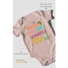 Morivo Kids Anneye ve Babaya Özel Kısa Kollu Bebek Body %100 Pamuk