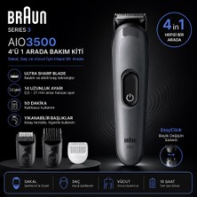 Braun Hepsi Bir Arada Series 3, 4’ü 1 Arada Tıraş Kiti, Keskin Bıçak, 14 Uzunluk, AIO3500