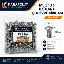 Karapolat M5X13.5 Bağlantı Çektirme Cıvatası 100 Adet – Yıldız Başlı Mobilya Bağlantı Civatası Çinko Kaplamalı