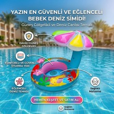 Silveryrose Store  Gölgelikli Oturaklı Bebek Deniz- Havuz Can Simidi 0 - 3 Yaş  Renkli Genel Kullanım