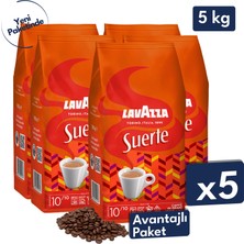 Lavazza Suerte Espresso Çekirdek Kahve 5'li Avantajlı Paket | 1 kg x 5 Paket