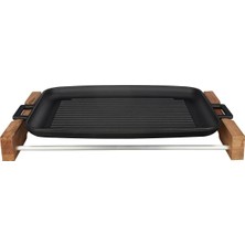 Grill Tepsi Yüzeyli Metal Kulplu Ahşap 31X42CM