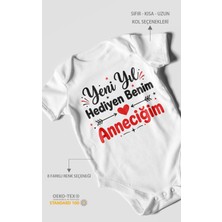Morivo Kids Yeni Yıl Hediyen Benim Anneciğim Kısa Kollu Bebek Body %100 Pamuk
