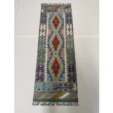 Afgan Halı El Dokuma Afgan Kilim Çift Taraf Kullanım Kök Boya Yolluk 60 x 170 cm