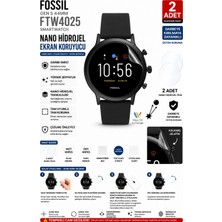 onlinekordon Fossil Gen 5 Carlyle FTW4025 44 mm Uyumlu Nano Hidrojel Ekran Koruyucu 2 Adet Güçlendirilmiş Darbe Emici Tpu Film