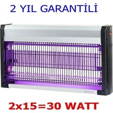 Byanes 30 Watt Mor Işıklı Yeni Nesil Sinek Öldürücü 2X15W Sivrisinek Yokedici Tavana Asılan 2 Lambalı