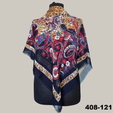 Soft İpek Soft Ipek Etnik Desenli Flamlı Kotton Eşarp 408-121