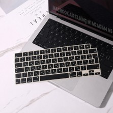 Sneezy MacBook Air 13.6 Inç M2 M3 M4 M5 A2681 A3113 A3240 A3449 Uyumlu Rusça Ingilizce Q Klavye Koruyucu