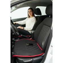 Cartex Siyah Kırmızı Cepli Terletmez Ortopedik Oto Koltuk Minderi - 1 Adet -Tekli Oto Koltuk Minderi