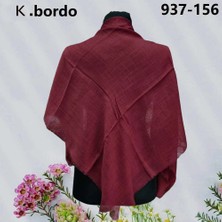Soft İpek Soft Ipek Düz Renk Flamlı Pamuk Eşarp (K. Bordo) 937-156