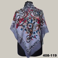 Soft İpek Soft Ipek Etnik Desenli Flamlı Kotton Eşarp 408-119
