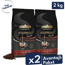 Lavazza Barista Gran Crema Espresso Çekirdek Kahve 2'li Avantajlı Paket | 1 kg x 2 Paket