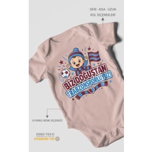 Morivo Kids Biz Doğuştan Trabzonsporluyum Kısa Kollu Bebek Body %100 Pamuk