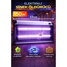 Byanes Mor Işıklı Elektrikli LED Sinek Yakalayıcı Cihaz 12W 150M2 Etkili 53CM Masa Üstü ve Duvar Tipi