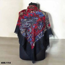 Soft İpek Soft Ipek Desenli Flamlı Kotton Eşarp 406-114