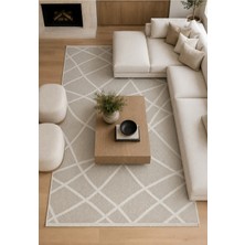 Halı Sepeti Modern Sisal 8002 Bej Krem Leke Tutmayan Kaymaz Taban Salon Mutfak Koridor Balkon Halısı