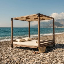 Iahşap Pergola - Dalgalı Brandalı Plaj & Bahçe Gölgeliği - Demonte Kendin Yap Seti (3x3 Metre)