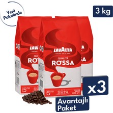 Lavazza Qualita Rossa Espresso Çekirdek Kahve 3'lü Avantajlı Paket | 1 kg x 3 Paket