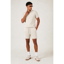 Tarz Cool Erkek %100 Pamuk Polo Yaka Tişört ve Şort Takım – Slim Fit Yazlık 2\'li Kombin