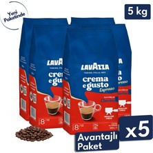 Lavazza Crema E Gusto Espresso Çekirdek Kahve 5'li Avantajlı Paket | 1 kg x 5 Paket