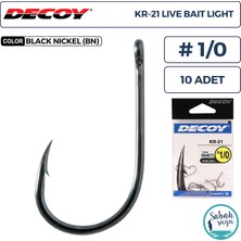Decoy Kr-21 Live Bait Light Delikli Olta Iğnesi Bn #1/0 (10 Adet)