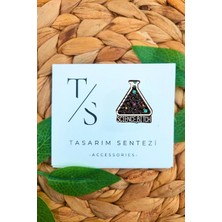 Tasarım Sentezi Rozet Metal Broş Bilim Kimya Deney Sisesi Tüpü Yaka Çanta Kıyafet Şapka