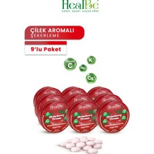Healbe Şekersiz Şekerleme | 9 Adet, Çilek Aromalı, Vitamin ve Mineral Destekli