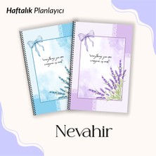 Nevahir Haftalık Planlayıcı Seti 2’li Spiralli Ajanda A5 Mor ve Mavi Tasarım