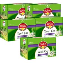 Doğuş Yeşil Çay Bergamot Aromalı 20 Süzen Poşet (30 Gr), 5 Adet