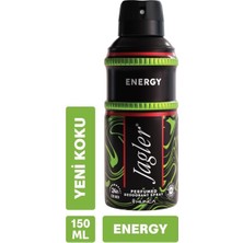 Jagler 150 ml Energy Erkek Deodorant Sprey Pudrasız Yeni Koku ile Uzun Süreli Koruma