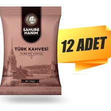 Sahure Hanım Premium Taze Öğütülmüş Bol Köpüklü Soft Yumuşak Içim Türk Kahvesi 100 gr (12 Adet)
