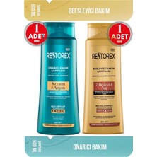 Restorex Bakım Şampuanı 7 Besleyici Yağ 500 Ml + Keratin & Argan Şampuan 500 Ml Restorex Besleyici Yağ + Keratin