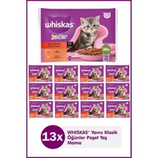 Whiskas Junior Yavru Klasik Öğünler Sığırlı Tavuklu 4x85 Gr(13 ADET)