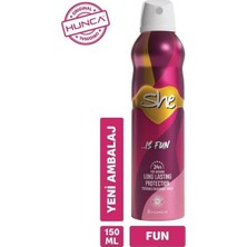She Fun Kadın Deodorant Sprey 150 ml Eğlenceli Koku ile 24 Saat Koruma Sunar