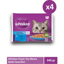 Whiskas Balık Favorileri Jöleli Kedi Yaş Maması 4X85 gr x 4 Adet