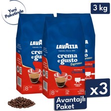 Lavazza Crema E Gusto Espresso Çekirdek Kahve 3'lü Avantajlı Paket | 1 kg x 3 Paket