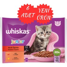 Whiskas Junior Klasik Öğünler Sığırlı Tavuklu 4X85 gr (6ADET) Yavru Kediler İçin Tam Mama