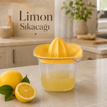 500 ml Hazneli Plastik Limon Sıkacağı Ölçekli Narenciye Sıkma Aparatı Süzgeçli Antrasit Sariva Home