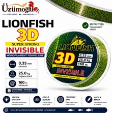 Üzümoğlu Lionfish 3D Invisible Misina 0.33 mm 25 kg 160 Metre Şeffaf Monofilament Olta Misinası Dayanıklı ve Esnek