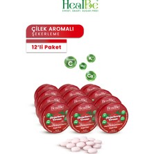 Healbe Şekersiz Şekerleme | 12 Adet, Çilek Aromalı, Vitamin ve Mineral Destekli