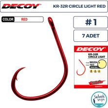 Decoy KR-32R Circle Light Delikli Olta Iğnesi Kırmızı #1 (7 Adet)