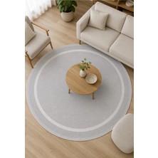 Halı Sepeti Modern Sisal 8001 Gri Krem Daire Leke Tutmayan Kaymaz Taban Salon Mutfak Koridor Balkon Halısı