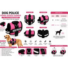Mestore Dog Police Ayarlanabilir Köpek Göğüs Tasması Pembe - Siyah (60-110 Cm) - Kp-Dgplc-L-Pmb