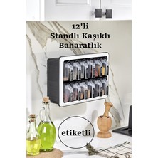 Empressco 12'li Kendinden Yapışkanlı Baharatlık Takımı, Kapaklı ve Etiketli