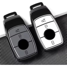 Keymatik Mercedes Benz 2017-2020 Arası Fbs4 Tip Beyaz/gri Tpu Lüx Anahtar Kumanda Kabı Kılıfı
